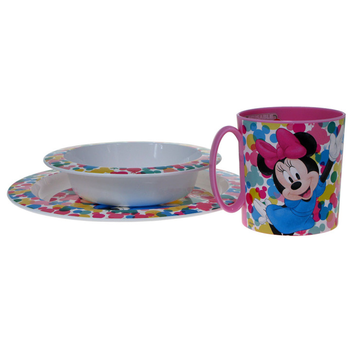Zestaw naczyń dla dzieci (microwaveable plastic) - Myszka Minnie