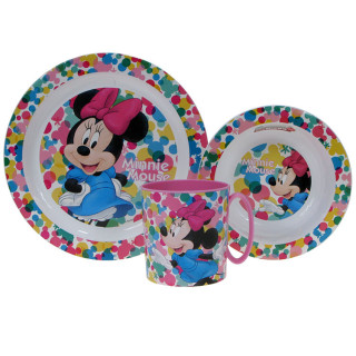 Zestaw naczyń dla dzieci (microwaveable plastic) - Myszka Minnie