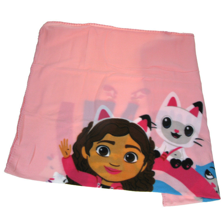 Koc polarowy Koci Domek Gabi: Gabi, Kiciuś Panduś i Najkotek 100cm x 140cm