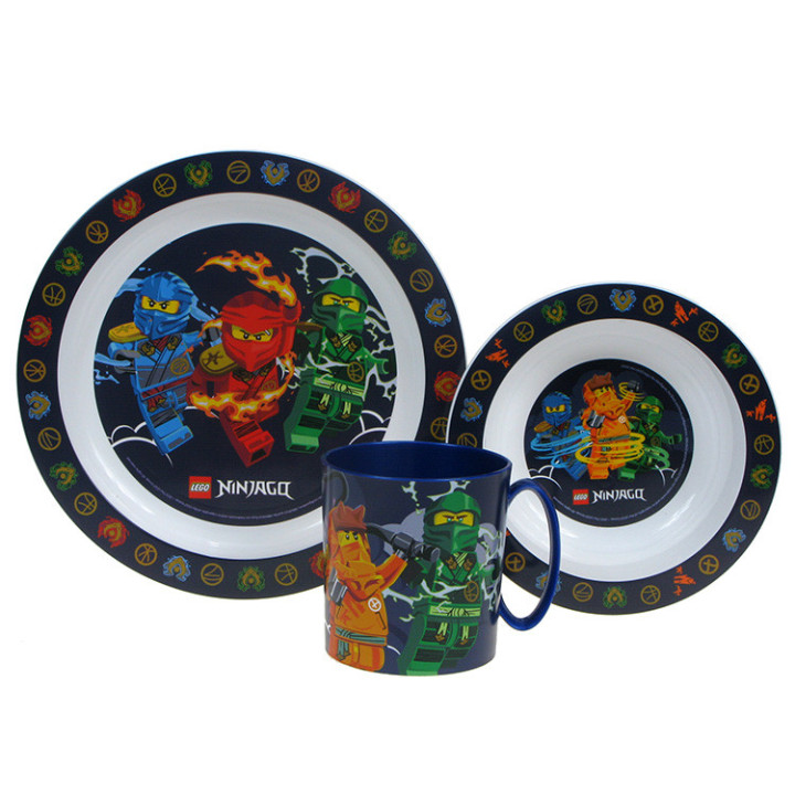 Zestaw naczyń dla dzieci (microwaveable plastic) - Lego Ninjago