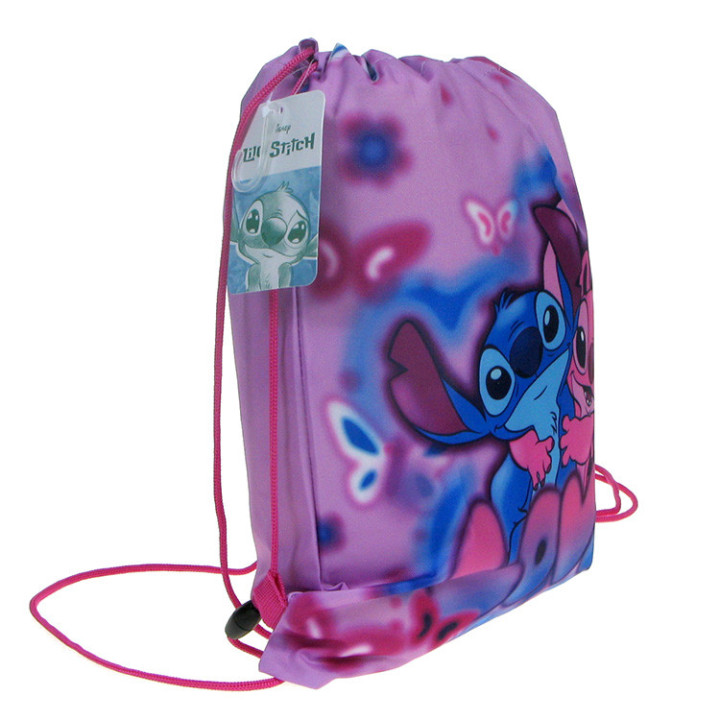 Worek sportowy, na plecy, na kapciuszki, na obuwie zmienne dla dzieci - Stitch i Angel (240765)