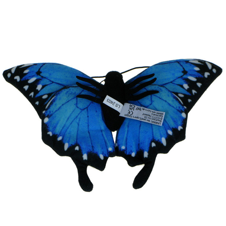 Barwne Zoo: Maskotka Motyl niebieski (Morpho Peleides) 25cm x 14cm