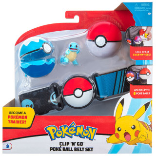 Pokemon - zestaw - Pas, poke ball'e i figurka Squirtle 38280