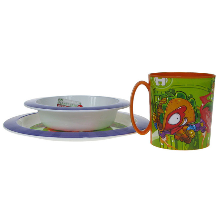 Zestaw naczyń dla dzieci (microwaveable plastic) - Super Zings