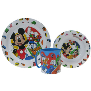 Zestaw naczyń dla dzieci (microwaveable plastic) - Myszka Mickey