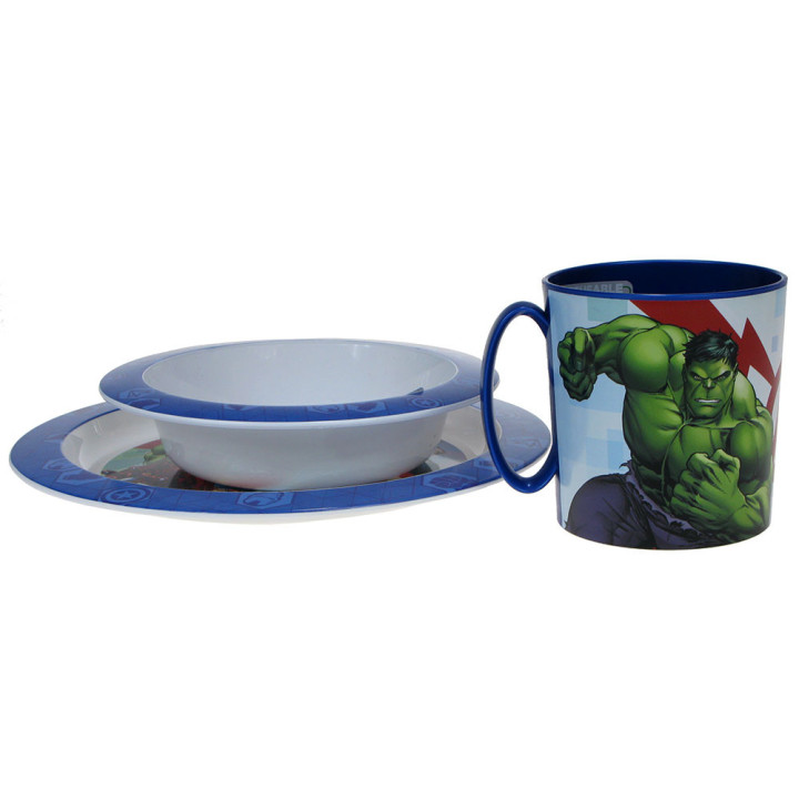 Zestaw naczyń dla dzieci (microwaveable plastic) - Avengers