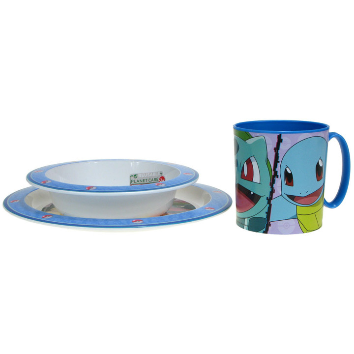 Zestaw naczyń dla dzieci (microwaveable plastic) - Pokemon