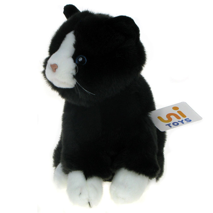 Maskotka Kot Perski siedzący czarny 20cm