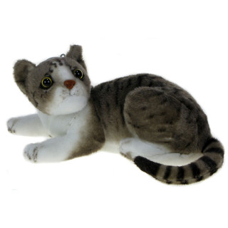 Maskotka Kotek leżący szary 30cm