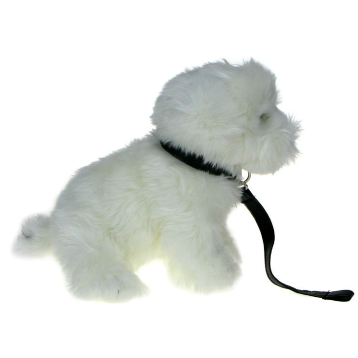 Maskotka Piesek Maltańczyk na smyczy 23cm
