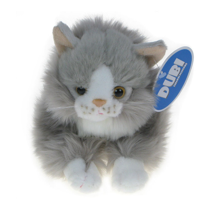 Maskotka Kotek leżący szary 23cm