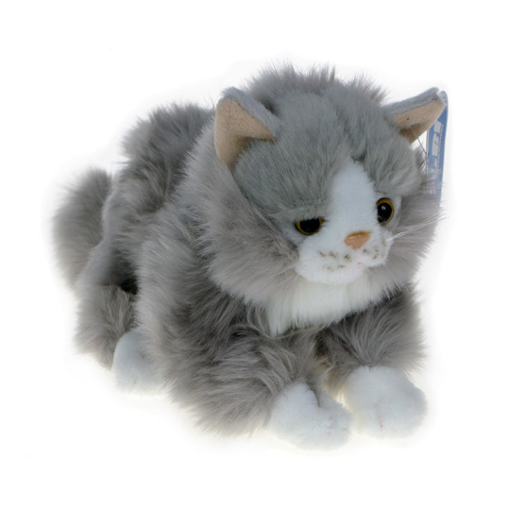 Maskotka Kotek leżący szary 23cm