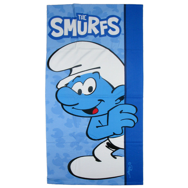 Ręcznik kąpielowy, plażowy Smerfy: Smerf 140cm x 70cm Fast Dry