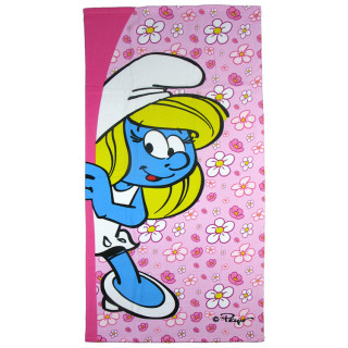 Ręcznik kąpielowy, plażowy Smerfy: Smerfetka 140cm x 70cm Fast Dry