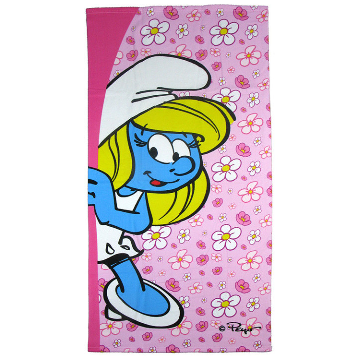 Ręcznik kąpielowy, plażowy Smerfy: Smerfetka 140cm x 70cm Fast Dry