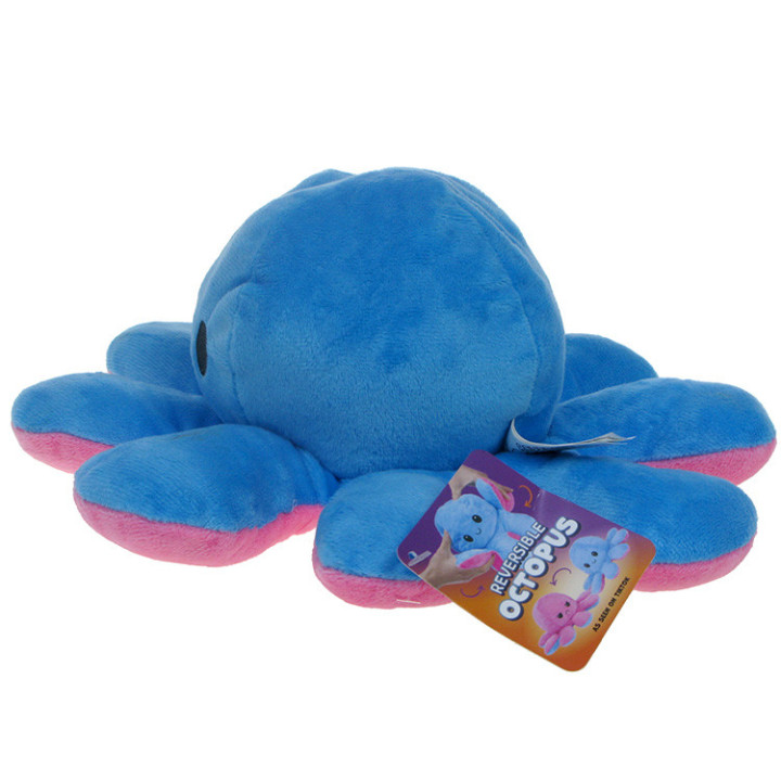 Maskotka pluszowa dwustronna ośmiornica (niebiesko-różowa) 30cm