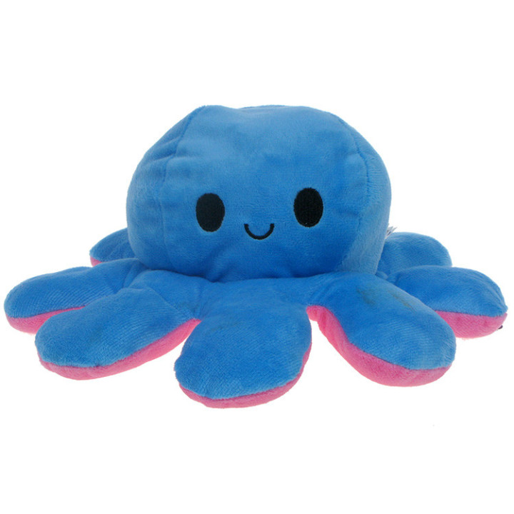 Maskotka pluszowa dwustronna ośmiornica (niebiesko-różowa) 30cm