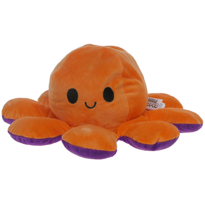 Maskotka pluszowa dwustronna ośmiornica (pomarańczowo-fioletowa) 30cm