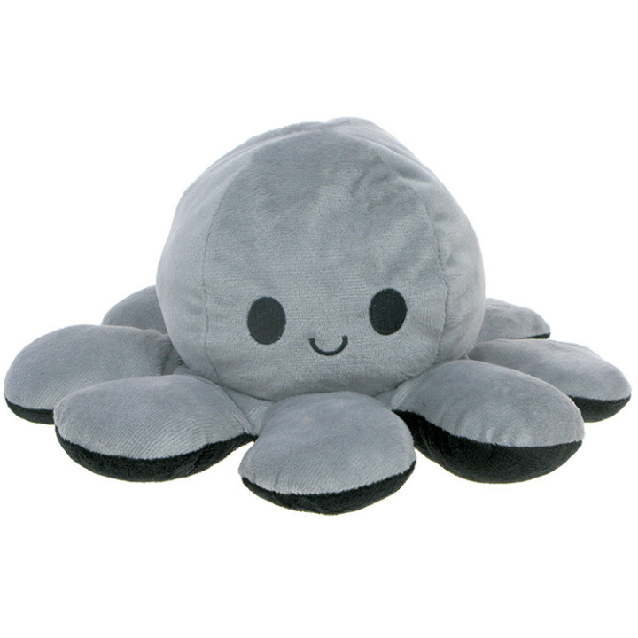 Maskotka pluszowa dwustronna ośmiornica (szaro-czarna) 30cm