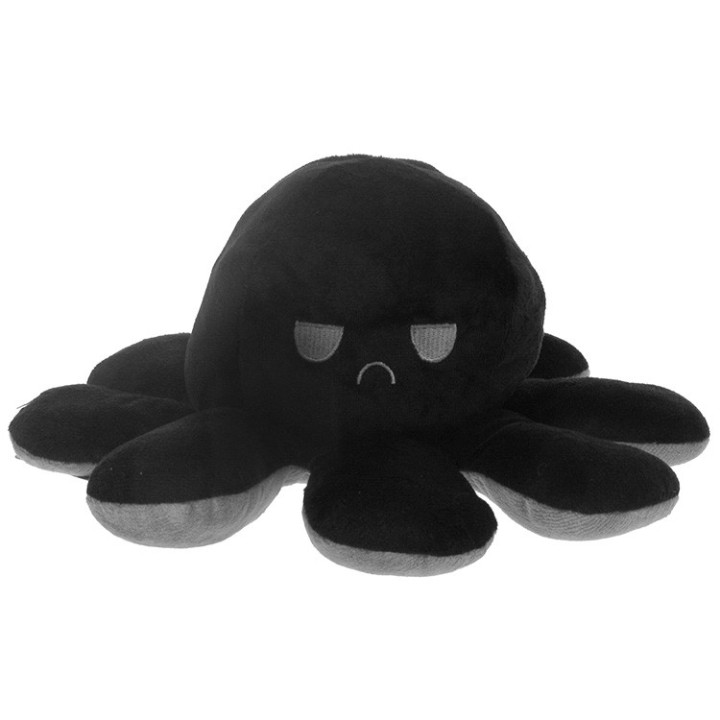 Maskotka pluszowa dwustronna ośmiornica (szaro-czarna) 30cm