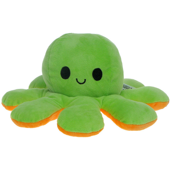 Maskotka pluszowa dwustronna ośmiornica (zielono-pomarańczowa) 30cm