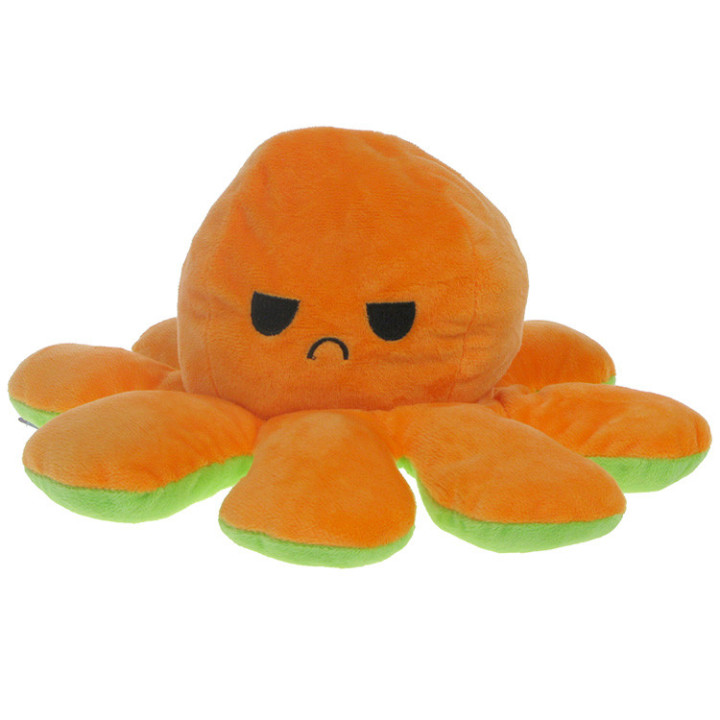 Maskotka pluszowa dwustronna ośmiornica (zielono-pomarańczowa) 30cm