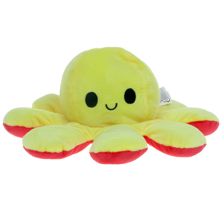 Maskotka pluszowa dwustronna ośmiornica (żółto-czerwona) 30cm