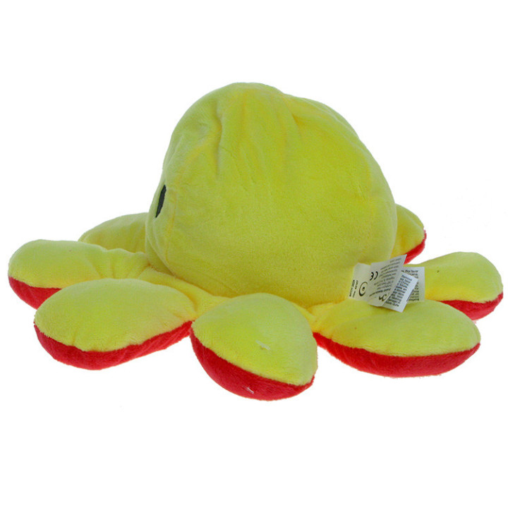 Maskotka pluszowa dwustronna ośmiornica (żółto-czerwona) 30cm