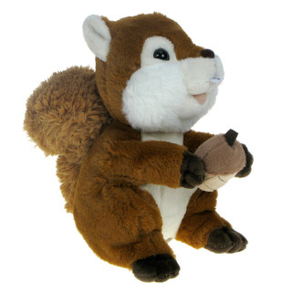 Pluszowe Zoo dla najmniejszych: Maskotka puchata Wiewiórka (wiewióreczka) z orzeszkiem 25cm