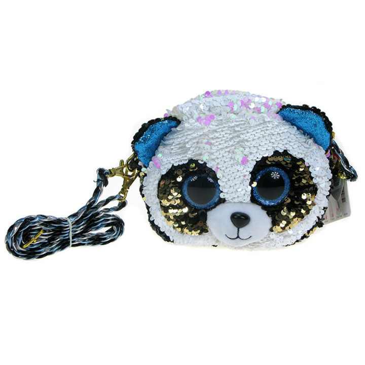 Torebka panda Bamboo wzorowana na serii Pupilki (Ty Beanie Boos) obszywana cekinami