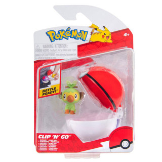 Pokemon - figurka+kula - Clip'n'go - Grookey + Poke Ball