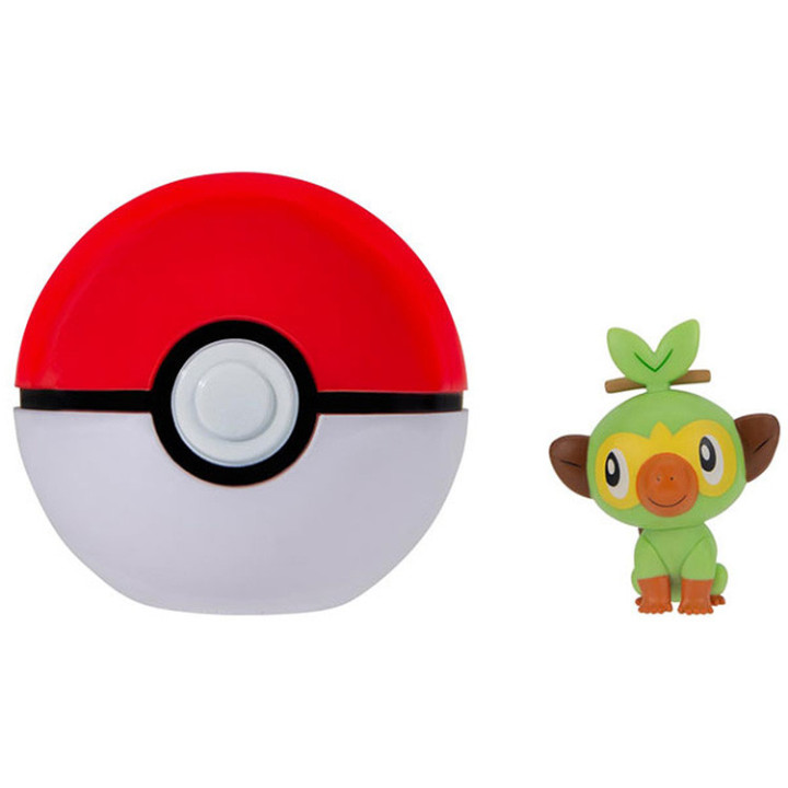 Pokemon - figurka+kula - Clip'n'go - Grookey + Poke Ball