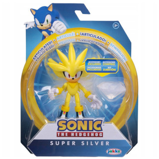 Sonic the Hedgehog - figurka akcyjna 10cm: Super Silver i Biały Szmaragd Chaosu