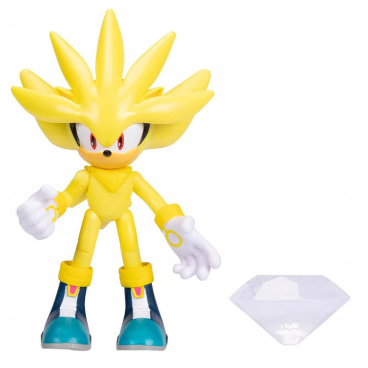 Sonic the Hedgehog - figurka akcyjna 10cm: Super Silver i Biały Szmaragd Chaosu
