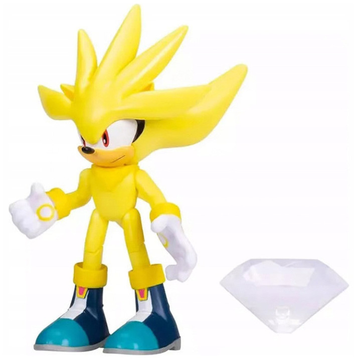 Sonic the Hedgehog - figurka akcyjna 10cm: Super Silver i Biały Szmaragd Chaosu