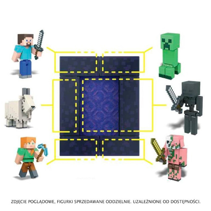 Minecraft: seria Build -A- Portal: Figurka Witherowy Szkielet i miecz HDV08