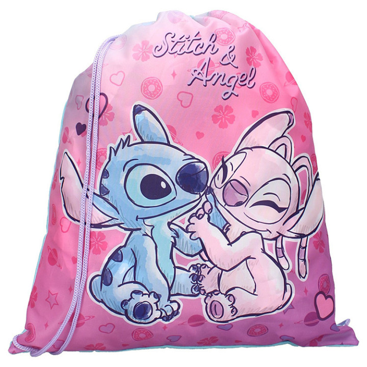 Worek sportowy, na plecy, na kapciuszki, na obuwie zmienne dla dzieci - Stitch i Angel