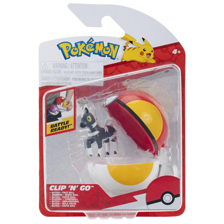 Pokemon - figurka+kula - Clip'n'go - Blitzle + Fast Ball