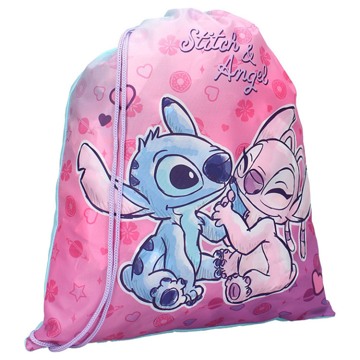 Worek sportowy, na plecy, na kapciuszki, na obuwie zmienne dla dzieci - Stitch i Angel