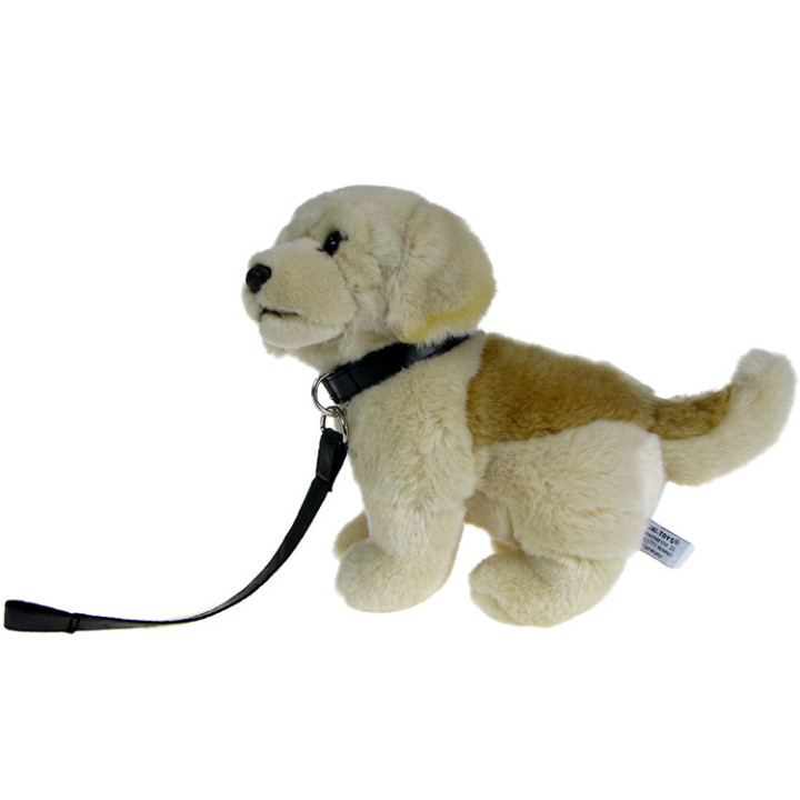 Maskotka Piesek golden retriever na smyczy 24cm 89568