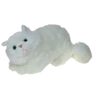 Maskotka Kot Perski leżący biały 30cm 14836