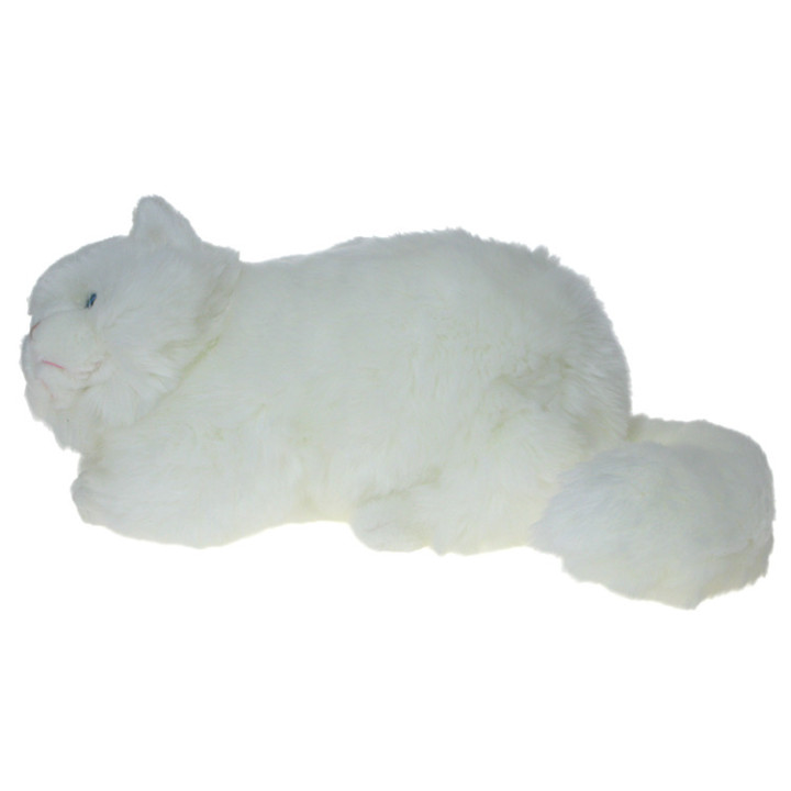 Maskotka Kot Perski leżący biały 30cm 14836