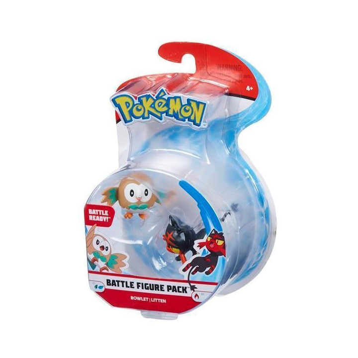 Pokemon - komplet 2 figurek - 96198 Rowlet vs Litten