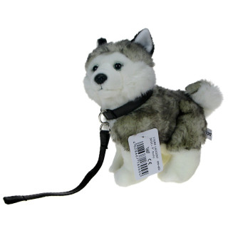 Maskotka Piesek husky na smyczy 24cm 89094