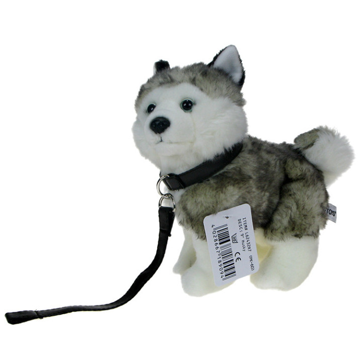 Maskotka Piesek husky na smyczy 24cm 89094