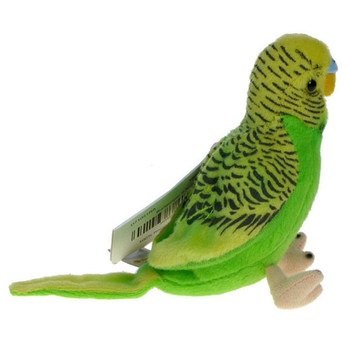 Maskotka Papużka falista fielona 12cm z dźwiękiem eco-friendly