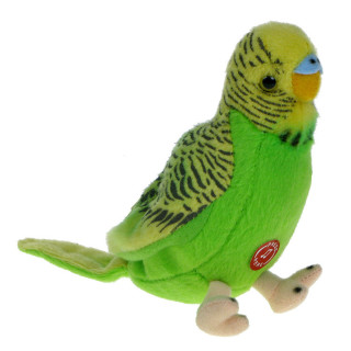 Maskotka Papużka falista fielona 12cm z dźwiękiem eco-friendly