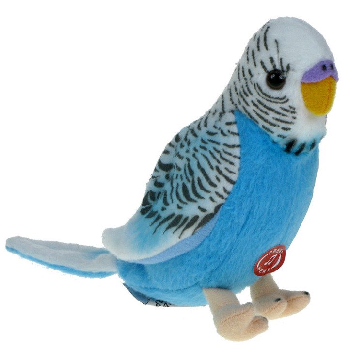 Maskotka Papużka falista niebieska 12cm z dźwiękiem eco-friendly