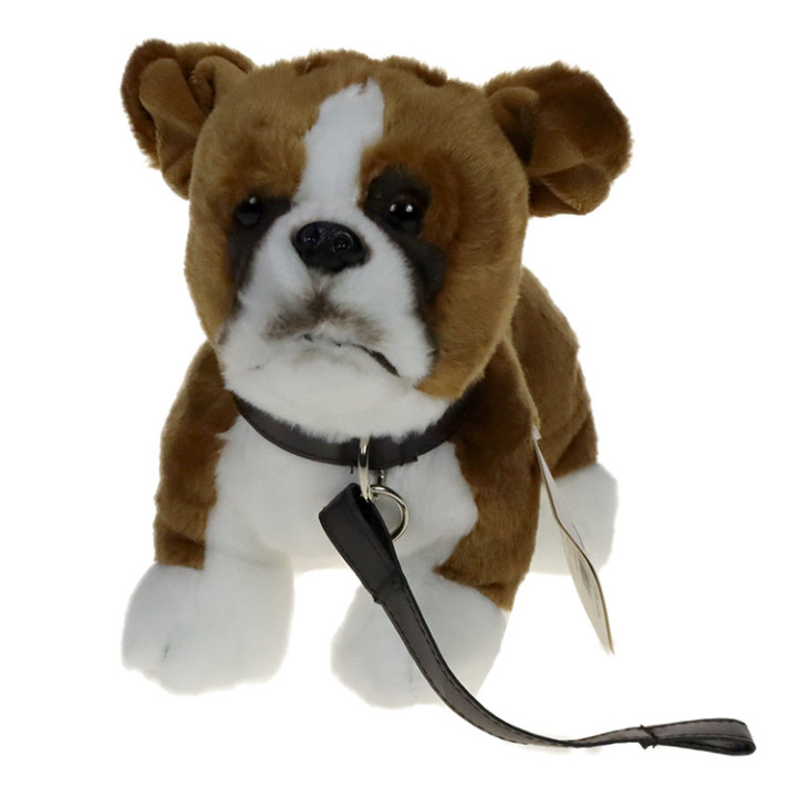 Pluszowe ZOO: Maskotka Piesek bokser na smyczy 20/28cm (930910) eco-friendly