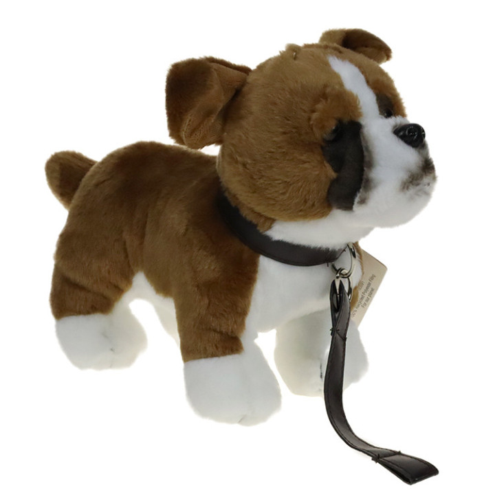 Pluszowe ZOO: Maskotka Piesek bokser na smyczy 20/28cm (930910) eco-friendly